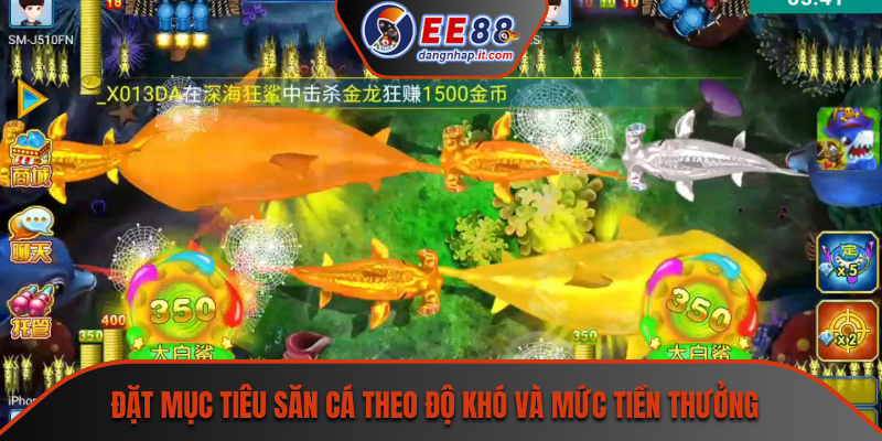 Đặt mục tiêu săn cá theo độ khó và mức tiền thưởng